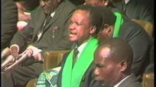 Chiluba praying during funeral of the Zambia National team in 1993 [upl. by Aninat]