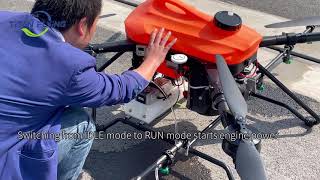 TP416H testing video 4aixs 16L gasoline electric hybrid drone sprayer [upl. by Anirhtak]