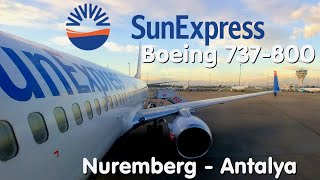 ✈️FLIGHT REPORT  SunExpress Economy  Nuremberg  Antalya  Boeing 737800 Sky Interior [upl. by Caddric]