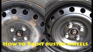 How To Paint Rusty Wheels Steel Rims [upl. by Lohrman898]