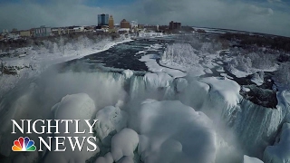 Watch NBC’s Amazing Drone Video Above the Majestic Frozen Niagara Falls  NBC Nightly News [upl. by Klinges]