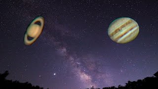 Jupiter and Saturn Through 8quot SkyWatcher Dobsonian Telescope [upl. by Moneta929]