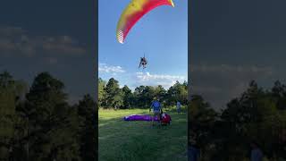 Tandem Paragliding  Landing  ArkansasOklahoma Flying [upl. by Phip754]