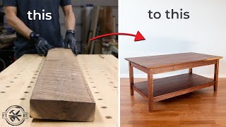 How to Build a Coffee Table from Rough Wood  DIY Woodworking [upl. by Lotsirb]