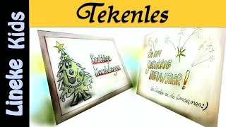 Hoe teken je een Kerst Kaart  tekenles 18 [upl. by Hamal109]