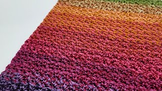 EASY Crochet Stitch For Blankets and Scarfs  Beginner Crochet  Thicket Stitch [upl. by Thelma]