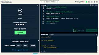 Learning Python with Data Camp Part 1 [upl. by Refiffej]