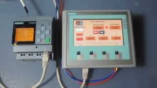 LOGO 0BA8 and Siemens HMI panel KTP400 Basic [upl. by Ajim]