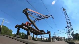 Pantograph and overhead catenary at high speed [upl. by Inkster]