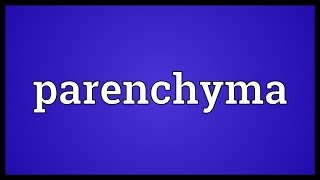 Parenchyma Meaning [upl. by Nagud]