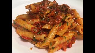 Receta de Pasta con Salsa Arrabbiata Original Italiana [upl. by Ycnaffit]