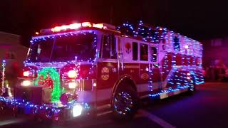 Fire Truck Christmas Parade Wallington New Jersey 2017 [upl. by Nnairam850]