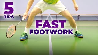 Badminton footwork training  5 tips to get FAST FOOTWORK [upl. by Colyer]