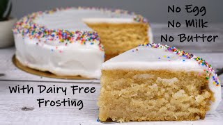 Super Moist Vanilla Birthday Cake  No Egg No Milk No Butter Cake [upl. by Januisz]