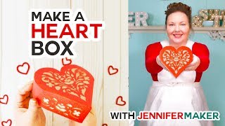 Paper Heart Box  Made on a Cricut [upl. by Atinet]