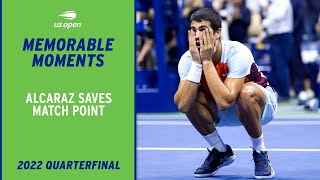 Carlos Alcarazs Comeback After Saving Match Point  2022 US Open [upl. by Deborah]