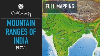 Mountain Ranges of India  PART 1  North amp NorthEast India  Full Mapping Practice [upl. by Yarb]