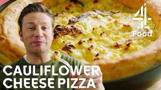 CRISPY Cauliflower Cheese Pizza  Jamies MeatFree Meals [upl. by Akimahc42]