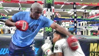 Floyd Mayweather Sr shows RIDICULOUS speed at 65 years of age [upl. by Robb546]