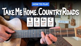 🎸 Take Me Home Country Roads • Easy guitar lesson w chords John Denver [upl. by Arratahs148]