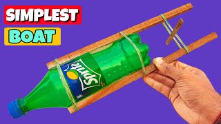 Worlds Simplest Bottle Boat  How To Make Simplest Boat With Bottle [upl. by Saint]