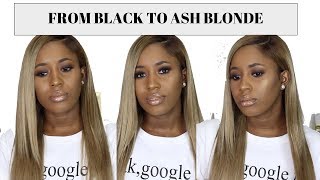 HOW TO  DYE WEAVE FROM BLACK TO ASH BLONDE feat JULIA HAIR [upl. by Naujd]