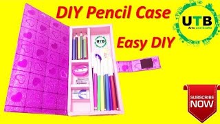 Pencil Box Banane Ka Tarika  How to Make Pencil Box with Cardboard [upl. by Nissy]