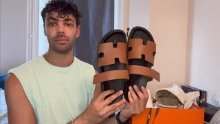 HERMES CHYPRE SANDAL UNBOXING AND REVIEW [upl. by Duky]