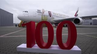 Emirates receives 100th Airbus A380  Emirates Airline [upl. by Ailehs736]