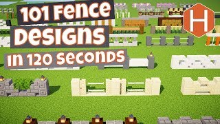 101 Fence Designs in 260 Seconds Minecraft [upl. by Ethbun]