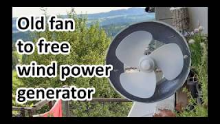 DIY Fan to Free Wind Power Generator  Lüfter als Windgenerator  Windrad [upl. by Tychonn213]