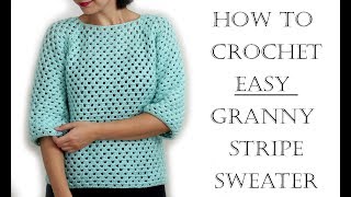 How to Crochet Easy Granny Sweater [upl. by Einnej22]