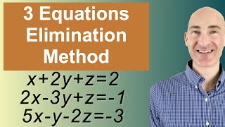 Solving Systems of 3 Equations Elimination [upl. by Adialeda]