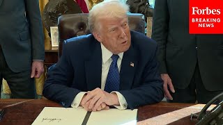 NEW Trump Signs Multiple Executive Orders While Taking Questions From Reporters [upl. by Bate]