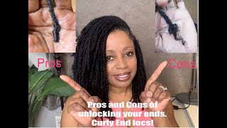 The Pros and Cons of keeping loose ends on your locs Curly end locs [upl. by Auhs]