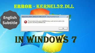 How to fixed dynamic link library Kernel32dll Error  Windows 7 [upl. by Eirot973]