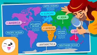 CONTINENTS and OCEANS for Kids  Compilation  How many continents and oceans are there [upl. by Aihsital]