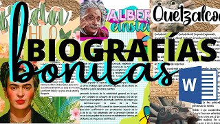 Biografías Bonitas en WordFernanda🌺💜 [upl. by Dielu]