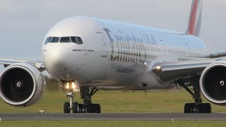 Emirates Boeing 777300ER Close Up Landing amp Takeoff at Dublin Airport [upl. by Reel978]