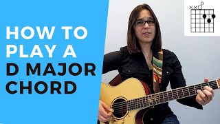 How To Play A D Major Chord On Guitar [upl. by Ecnerual]