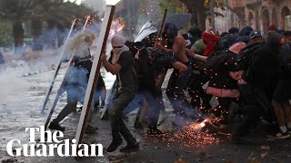 Tens of thousands protest in Chile Weve reached a crisis [upl. by Eilyac]