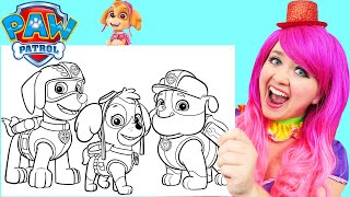 Coloring PAW Patrol  Zuma Skye Rubble  Crayons [upl. by Nanor]