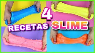 4 RECETAS PARA HACER SLIME  SLIME FÁCIL Y SIN BÓRAX  NatyGloss [upl. by Sprague]