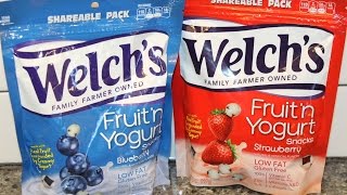 Welch’s Fruit ‘n Yogurt Snacks Blueberry and Strawberry Review [upl. by Nadia238]