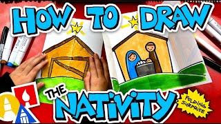 How To Draw The Christmas Nativity With Folding Surprise [upl. by Shelia79]