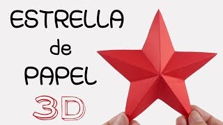 ⭐ESTRELLA de PAPEL⭐ 3D PAPER STAR  DIY [upl. by Kraft]