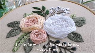 Garden roses Embroidery for beginners [upl. by Raff937]