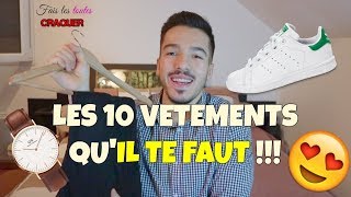 TOP 10 VÊTEMENTS basiques INDISPENSABLES  Tuto stylemode HOMME [upl. by Suirrad]