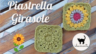 PIASTRELLA quotGIRASOLEquot  Tutorial uncinetto [upl. by Eimoan]