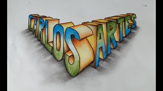 Como hacer letras 3D en perspectiva oblicua [upl. by Proudfoot]